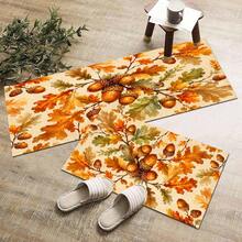 Autumn Hazelnut Pattern Printed Long Runner Rug, Indoor Home Decor, Kitchen Long Runner, Entryway Doormat, Hallway Entrance Decor, Bedroom Bedside Rug, Living Room Rug, Laundry Room Rug, Bathroom Mat, Suitable For Apartment, Dorm And Home Daily Decor - Multicolor - View 6
