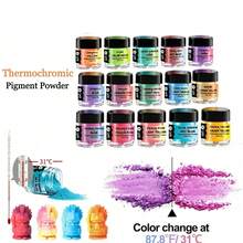 Bubuk Pigmen Termokromik, Aktif pada Suhu 88℉/31℃, Cocok untuk Resin Epoksi, Slime, Seni, Cat, Kain, Pewarna, 5ml/Warna - MultiWarna - View 2