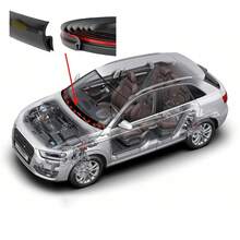 H-Shaped Car Windshield Rubber Seal Strip, Durable Black Rubber Car Windproof Strip, Noise Reduction Automatic Front And Rear Windshield Seal Strip, Suitable For Cars, Trucks, SUVs - H-type - View 5