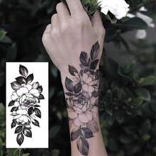 Flower Tattoo Sticker Waterproof And Long-Lasting Temporary Tattoo Sticker - Brown - View 3