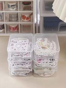 1/5 buah Kotak Penyimpanan Manik-Manik Plastik Transparan Mini, Cocok Untuk Mengumpulkan Barang-Barang Kecil, Manik-Manik, Perhiasan, Kartu Nama, Potongan Permainan, Stiker, dan Kerajinan Tangan - Clear - View 1