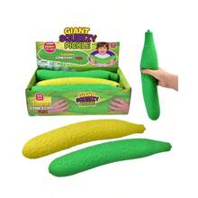 1pc Fruit Pickle Large Cucumber Squishy Toy, Halloween Decor Soft Squishy Fidget Toy, Christmas Holiday Party Favor Gift For Boys And Girls, Moldable Cheese Squishy Toy, Stress Relief Squishy Toy For Teens And Adults, Birthday Gift, Holiday Gift - Multicolor - View 8