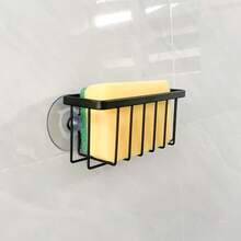 Suction Cup Stainless Steel Sponge Holder, Rust-Proof Wall-Mounted Draining Basket, Kitchen Sponge Soap Brush Storage Rack, Space-Saving Kitchen Bathroom Home Storage Organizer - Multiple Styles - View 5