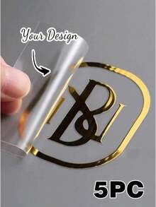 Custom Gold Foil UV DTF Stickers, Metallic Gold & Silver Heat Transfer Decals, Personalized Wedding Logo Labels, Transparent Waterproof Packaging Stickers, Suitable For Gift Boxes, Invitations, Party Supplies, Handmade Crafts, Candle Packaging, DIY Projects, Small Business Branding - Multicolor - View 34