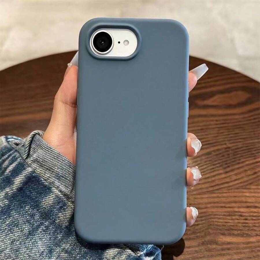 Shockproof Liquid Silicone Phone Case With Soft Scratch-Resistant Microfiber Lining, Compatible With IPhone 17E 17 Pro Max 16 15 14 13 12 Mini 11 8 Plus 7 6s - Grey - View 1