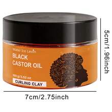 100g Black Castor Oil CURLING CLAY, Infused With Argan Oil - Curl Long-Lasting Anti-Frizz Hair, Keep Moisturized Curls Elastic Styling Conditioner Cream, Suitable For Dry And Curly Hair, Unisex. - Full Size - View 10