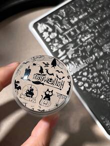 Halloween Nail Art Stamping Plates Pumpkin Skull Black Cat DIY Transfer Template Tool For Nail Salon - Multicolor - View 2
