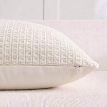 1pc Chenille Decorative Pillow Cover, Soft Woven Texture Luxury Cushion Cover For Bed And Living Room Sofa - Beige - View 5