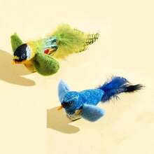 Realistic Cat Toy With Squeaking Sound, Plush Feather Cat Toy - Handmade Artificial Feather Cat Toy With Built-In Whistle And Touch Sensor, Battery-Free Smart Sensing Interactive Plush Bird Toy, Durable Feathers To Stimulate Hunting Instinct, Hanging Bird Toy Suitable For Solo Play And Hunting Fun, Suitable For All Breeds, Interactive Cat Toy, Pet Entertainment Design, Attract Pet Activity, Battery-Free - Multicolor - View 17