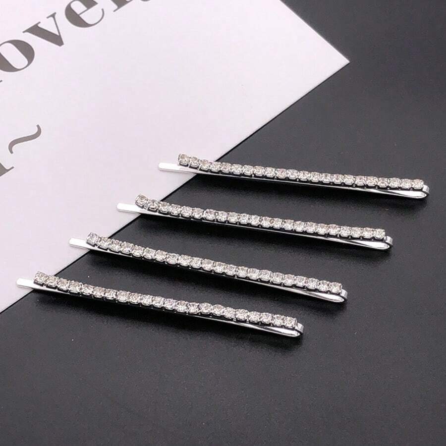 Rhinestone Hair Clips - Silver (1/5pcs), Claw Clips - Multicolor - View 1