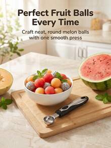 Sendok Bola Melon Stainless Steel dengan Gagang, Sendok Es Krim Buah Multifungsi untuk Semangka, Mangga, Sorbet, Kue, dan Makanan Penutup Lainnya. Alat Dapur untuk Memanggang. - MultiWarna - View 12