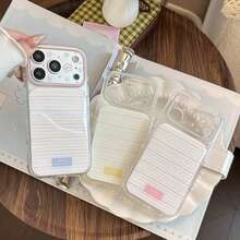 Line Doodle Flower Apple 17pm Phone Case Compatible With IPhone 16 Transparent 14 Fresh Gentle 15 Compatible 17 Full Coverage Anti-Drop Protective Cover - Royal Blue - View 6