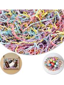 300g/100g Macaron Color Crepe Paper Shreds, Colorful Gift Box Filler, Rainbow Paper Shreds Packaging Material, Decorative Basket Filler, Suitable For Gift Wrapping, Birthday Party, Wedding, Baby Shower Crafts And Handmade Packaging Decoration - Multicolor - View 6