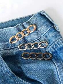3pcs Seamless Waist Belt, Metal Waist Buckle, Suitable For Jeans And Skirts, Adjustable To Prevent Exposure - Multicolor - View 5