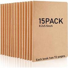 15 Pack Blank Kraft Notebooks, Each Book Has 72 Pages, 8.2x5.5 Inch, Unlined Sketchbook Note Pad Travel Journal For Drawing Doodling Writing, Journal Bulk For Women, Students Office School Supplies - A5, 72 Pages, 8.3" X 5.5" - View 1