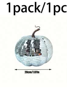 1pc Silver Pumpkin Fall Decor Foam Glitter,Mini Disco Pumpkins For Artificial Crafts For Table Party,Halloween Thanksgiving Decorations Decorating Fall Farmhouse Hanging Ornament Harvest Decor For Halloween Thanksgiving Table Centerpiece - Style A - View 15