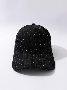 1pc New Style All-Season Solid Color Rhinestone Decorated Thin Breathable Fashion Women's Outdoor Sun Protection Baseball Cap - Multicolor - View 15