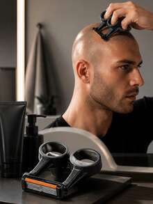 CTZIHGAO Bald Head Manual Razor, Men's Shaving Razor, Novel Shaving Razor With 3D Printed Handle, One-Piece Design, Portable Hair Trimmer, Men's Manual Shaving Razor, Men's Manual Double-Blade Hair Clipper, Quick Bald Head Shaving, Automatic Hair Cutting Set, Suitable For Head, Beard And Body, Portable Design, Suitable For Home And Travel Use - Multicolor - View 4