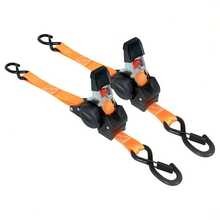 2pcs Orange Retractable Ratchet Tie Down Straps,Polyester Webbing With Steel Ratchet,Self Locking Auto Wind Quick Release,Adjustable Length Lightweight,Suitable For Truck Trailer Motorcycle Cargo Securing,Anti-Rust Coating Durable All-Weather Use - Telescopic Ratchet Strap - View 2