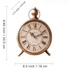 Vintage Iron Art Painted Desktop Clock, 3D Tabletop Clock, Living Room Bedroom Decor, Wall Hanging Clock, Fashion Silent Desk Clock, Gift, Luxury Clock, Housewarming Gift, Home Decor - Multicolor - View 11