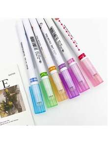 6pcs Different Curved Flower Outline Pens, Different Line Curve Shapes, Stationery For Note-Taking, Marking Colored Pencils - A - View 3