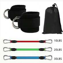 6pcs Ankle Resistance Band Set, Hip-Leg Workout Ankle Straps - Multicolor - View 5