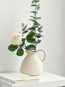 極簡白色樹脂花瓶，完美居家裝飾選擇；復古風格花盆，質感精緻；大號復古手柄花瓶，適合桌面或花園使用 - A - 查看 9