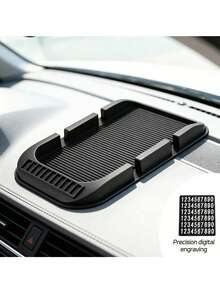 Car Dashboard Anti‑Slip Mat, Dual‑Groove Multifunctional Phone Holder Pad With Parking Number Plate, Heat‑Resistant Waterproof Easy‑Clean Non‑Slip Dash Mat, Holds Cell Phone Fashion Glasses Keys, Universal Car Interior Accessory For All Smartphones - A - View 12