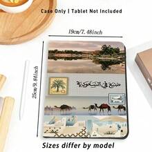Landscape, Palm Tree, Camel UV Printed Flat Pattern, Magnetic Closure, Smart Sleep Wake, Full Coverage Shockproof, Adjustable Stand Tablet Protective Case, Pen Slot, Compatible With Huawei /MatePad 11.5 2025/MatePad SE 11inch, Honor /Honor 9/10/X8A, Pad SE 11inch(2023)/ Pad 2, A9, A16 Case, 11th Gen, 9th Gen/ 8th Gen 10.2 Inch, Air 11/13 2026, 10th Gen - Multicolor - View 5