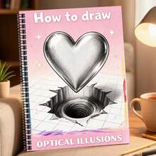 3D Optical Illusion Painting Tutorial Notebook, Learn To Draw Complex 3D Pattern Artworks, Spiral Bound, Suitable For Adult Leisure And Stress Relief, Multiple Styles Available (Pen Not Included) - Single Piece - View 4