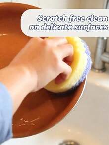 Heart-Shaped Smiling Face Multi-Functional Double-Layer Temperature-Sensitive Frosted Sponge. Cute And Practical, With Powerful Cleaning Ability, Double-Sided Kitchen Cleaning Sponge - Temperature-Sensitive And Non-Scratch, Suitable For Cleaning Tableware And More, Multi-Sided Design, Suitable For Modern Kitchen Sink Use, Can Be Used For Dishwashing, Suitable For Home Kitchen, Restaurant And Various Kitchen Utensils And Household Items. - A - View 6