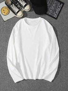 ALTZTAR Men's Spring/Autumn Loose Thin Solid Color Crew Neck Long Sleeve T-Shirt 3pcs - Multicolor - View 3
