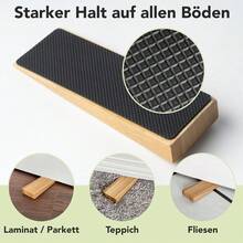 Pack Of 2 Wedge-Shaped Floor Door Stoppers Combining Wooden Casing And Rubber Bottom. No Drilling Required For Placement, Wedged Structure Fixes Doors Steadily And Restricts Unwanted Door Swinging Indoors. - 2pcs - View 3