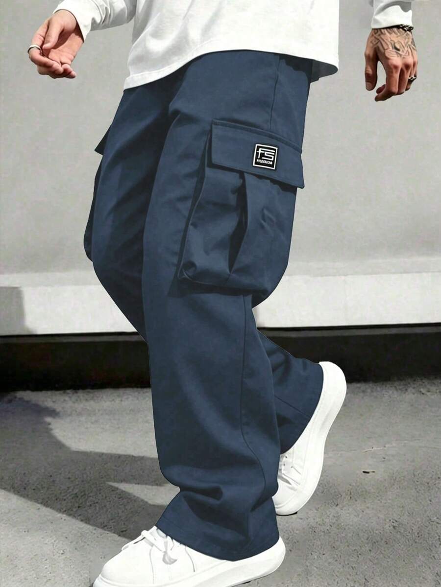 Men's Casual Summer Lightweight Cargo Pants Fashion Multi-Pocket Long Pants Sports Fall - Navy Blue - View 1
