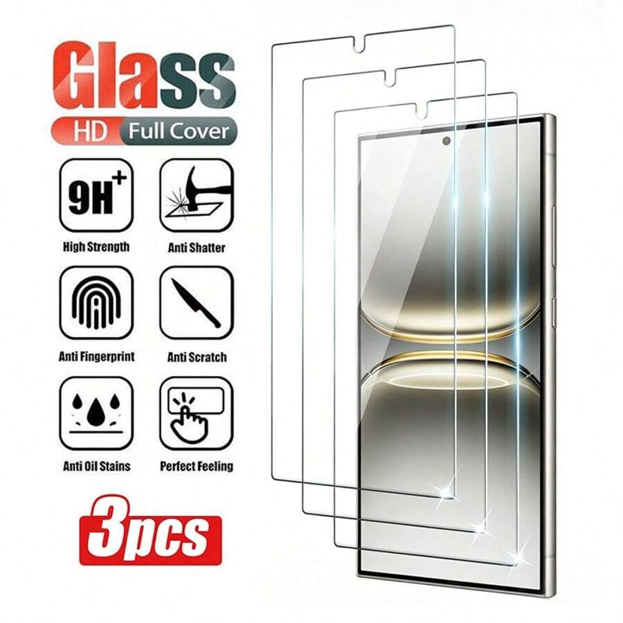 3 Packs Compatible With Samsung A03 A05 A15 A54 5G S24 A71 5G, Compatible With IPhone 17 17pro 17promax 16 16plus 16promax, Tempered Glass Screen Protector | 9H Hardness, Compatible With Phone Cases, No Bubbles, Full Coverage [International Version Not Local Version] - Multicolor - View 1