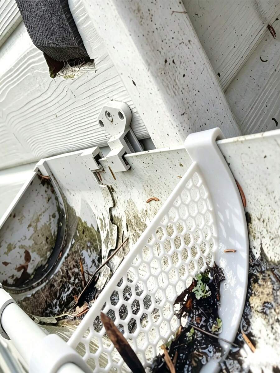 屋頂排水溝落葉過濾器,有效防止葉子堵塞排水溝,阻擋落葉,屋頂排水溝防堵塞,落葉與碎片攔截器,排水口保護網 - 多款 - 查看 1
