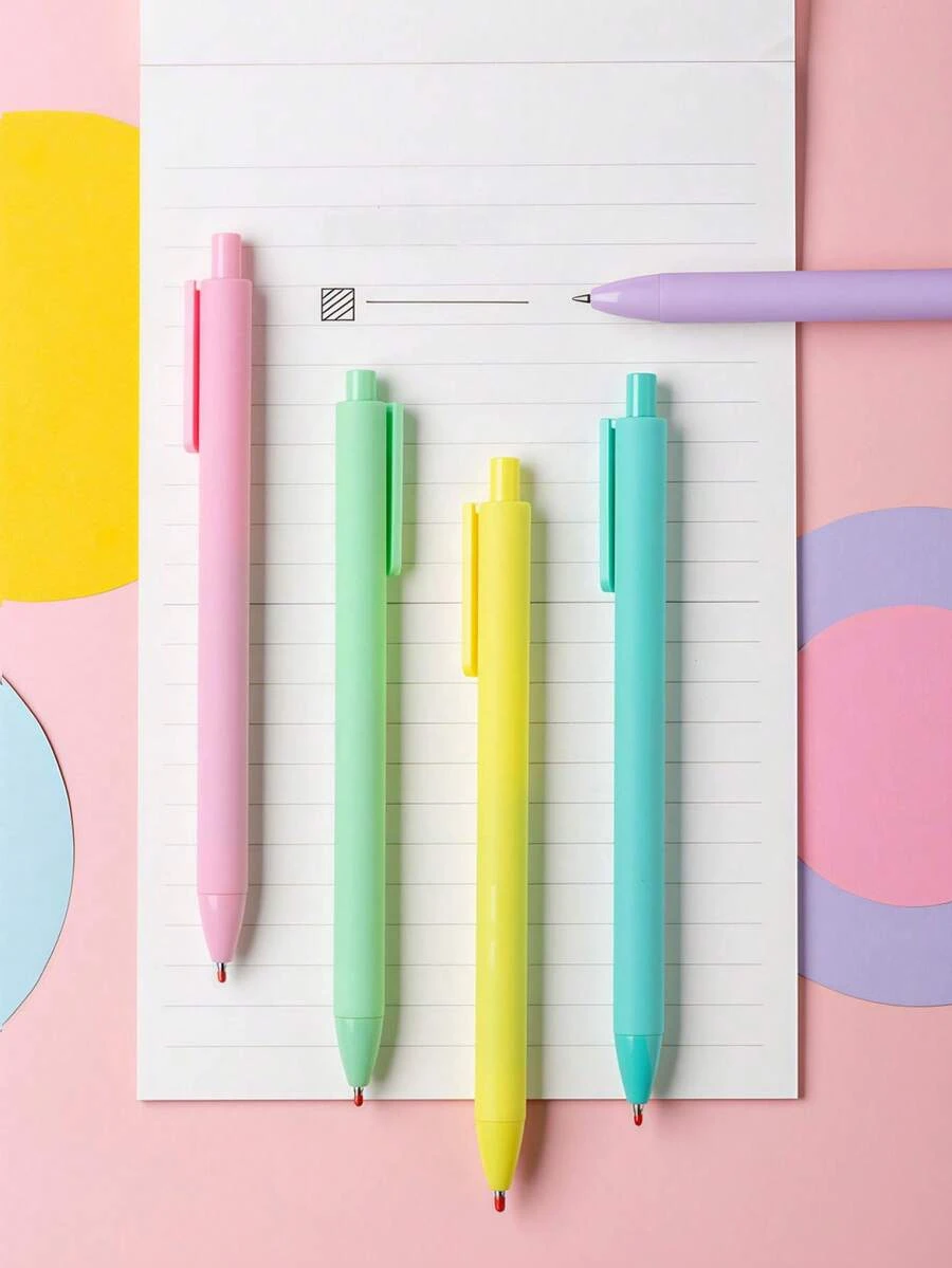 10pcs 0.5mm Fine Tip Black Ink Macaron Candy Soft Tone Retractable Gel Ballpoint Pens, Japanese Fresh Style Smooth Writing Pens For Students Daily Practice, Exams, Office, Classroom Notes, Diary, INS Style Cute Creative Stationery, Suitable For Students, Classroom Rewards, Party Favors, Office Supplies, Gift Bag Fillers (Multiple Styles, Randomly Shipped) - Multicolor - View 1