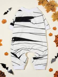 LUCKIE PAL 1 bộ đồ ngủ bốn chân cho mèo và chó Halloween in hình băng gạc ma, chất liệu polyester, co giãn, mềm mại, thoải mái, ấm áp, phù hợp cho thú cưng mèo và chó, dùng trong nhà và ngoài trời, mùa thu và mùa đông - Nhiều màu - Xem 2