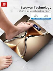 Báscula electrónica compacta y duradera de precisión 2D para uso doméstico, báscula corporal para pérdida de peso, pantalla LED de alta definición, capacidad máxima 396.83 lbs, detección de temperatura, utiliza baterías AAA (no incluidas) - Multicolor - Ver 4