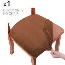 Stretch Soft Velvet Chair Seat Slipcover, Removable Washable Dustproof Chair Cushion Protector, Universal Seat Pad Cover Suitable For Kitchen, Dining Room And Hotel - Multicolor - View 41