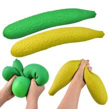 1pc Fruit Pickle Large Cucumber Squishy Toy, Halloween Decor Soft Squishy Fidget Toy, Christmas Holiday Party Favor Gift For Boys And Girls, Moldable Cheese Squishy Toy, Stress Relief Squishy Toy For Teens And Adults, Birthday Gift, Holiday Gift - Multicolor - View 4