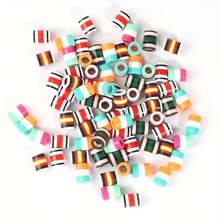 50pcs 10*13mm Vibrant Resin Cord Ends - Large Hole Plastic Cord Tips, Suitable For Hoodie Drawstrings, Pants Drawstrings, Shoelaces And Fashion Decoration - Multicolor - View 9