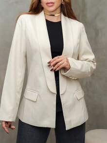3RD Fashion Blazer Feminino Social Alfaiataria Elegante Trabalho Manga Longa 3RD SD1460 - Off - Visão 4