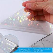 20 tờ màng ép lạnh trong suốt chống nước khổ A4, họa tiết kính vỡ holographic, mặt sau tự dính, dùng ép ảnh, miếng dán nhựa 8.3 x 11.7 inch - Kim cương - Xem 4