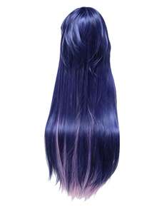 Anime Cosplay Pink Blue Wig With Realistic Scalp Top - Blue - View 4