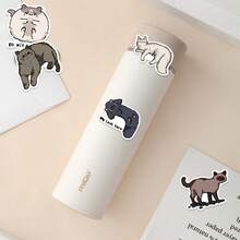 50pcs Original Cartoon Cute Kitten Stickers, Waterproof Decorative Decals For Notebook, Phone Case, Luggage - Multicolor - View 7