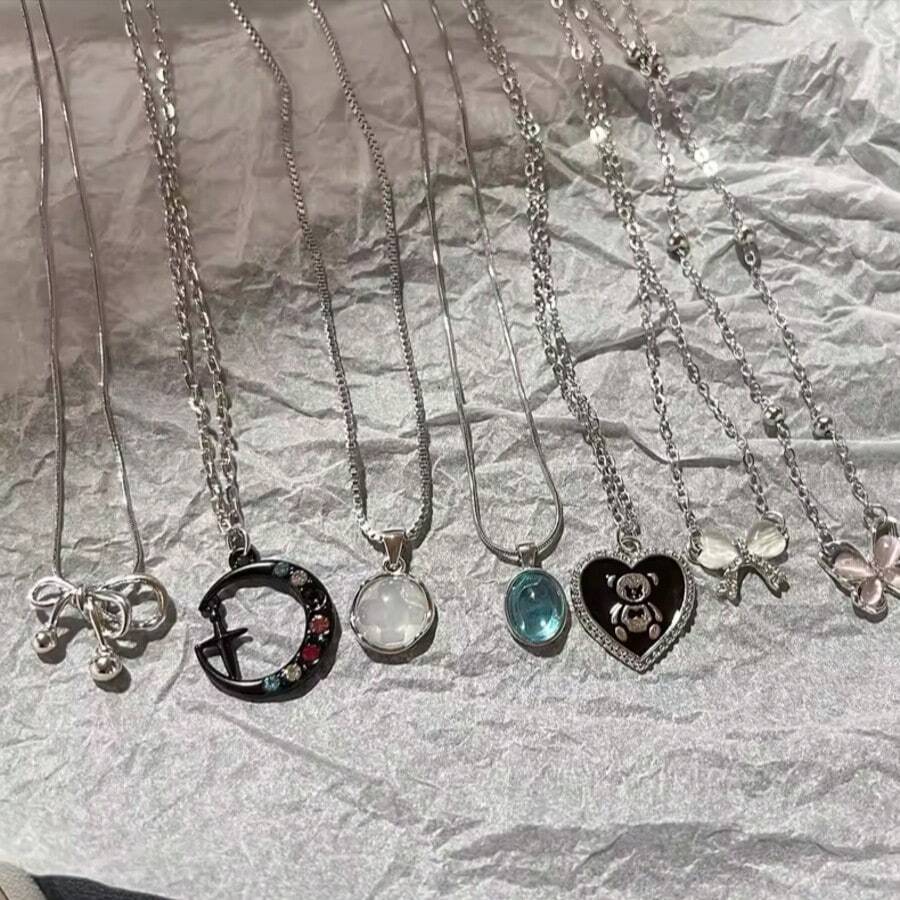 Heart Necklace French Lucky Bean Love Clavicle Chain Korean Simple Female Double Layer Necklace Female Pendant For Women - Multicolor - View 1