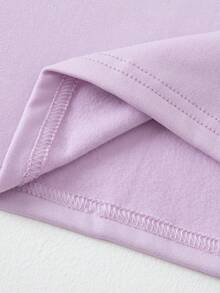 2pcs Women's Thermal Underwear Set, Round Neck Top + Pants, Winter Base Layer Tight-Fitting Innerwear - Lilac Purple - View 7