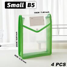 A4/B5 Transparent Snap-Button Expandable File Bag,Durable Multi-Color PP Folding Pockets,Lightweight Waterproof Storage For Students & Office,Cute Campus Stationery Organizer,Daily Commute,Study Group,Travel Essential - Vertical - View 13