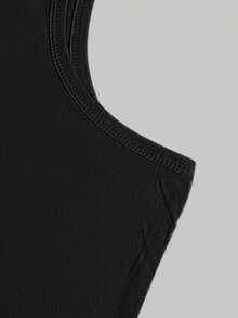 Women's Bark For Me Wolf Pattern Short Tank Top,Y2K Street Style Gothic Fashion Aesthetic Sleeveless Shirt,Streetwear Letter Print Crop Top Black Top - 黑色6 - 查看 2